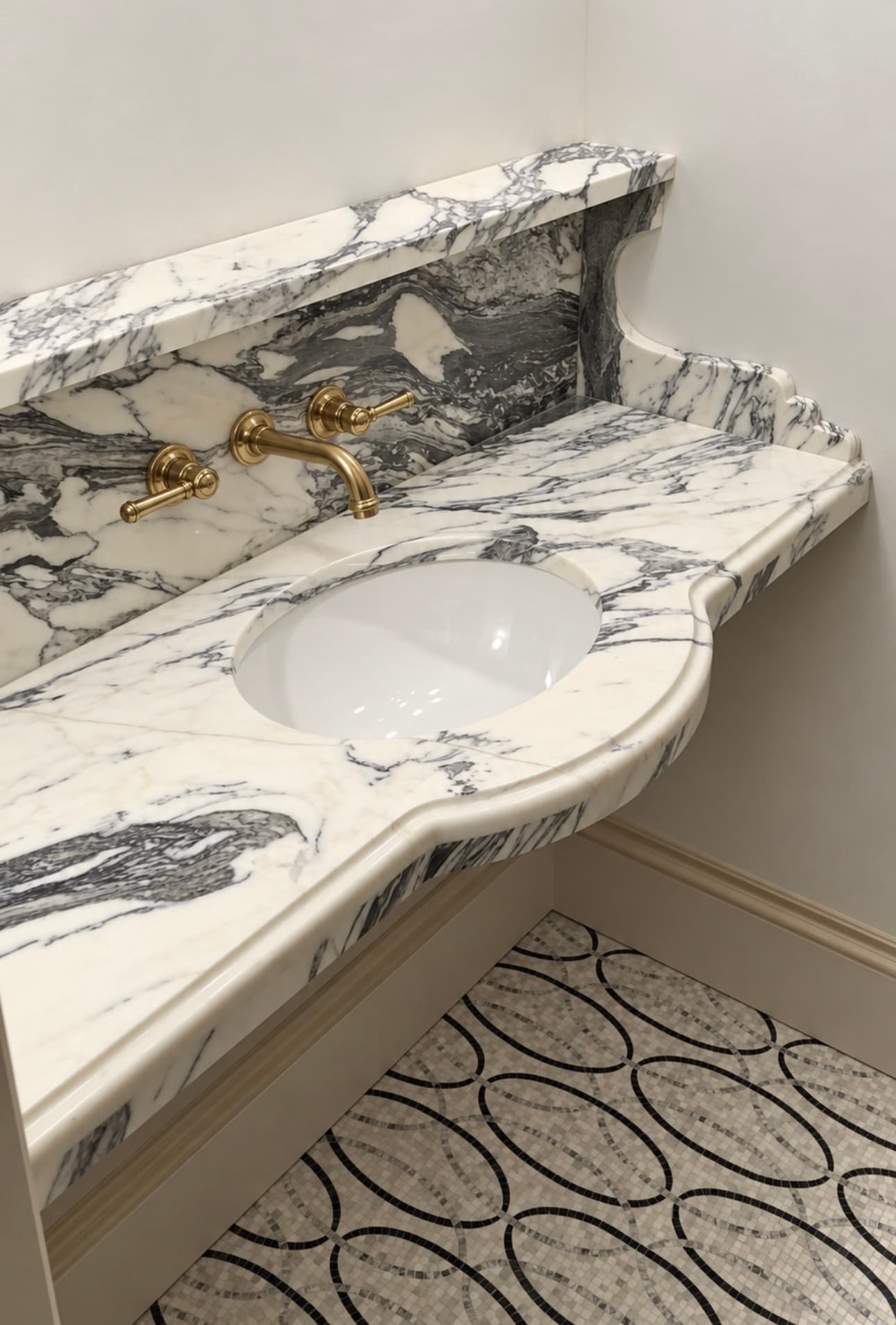 Curved Floating Vanity — Photo 1