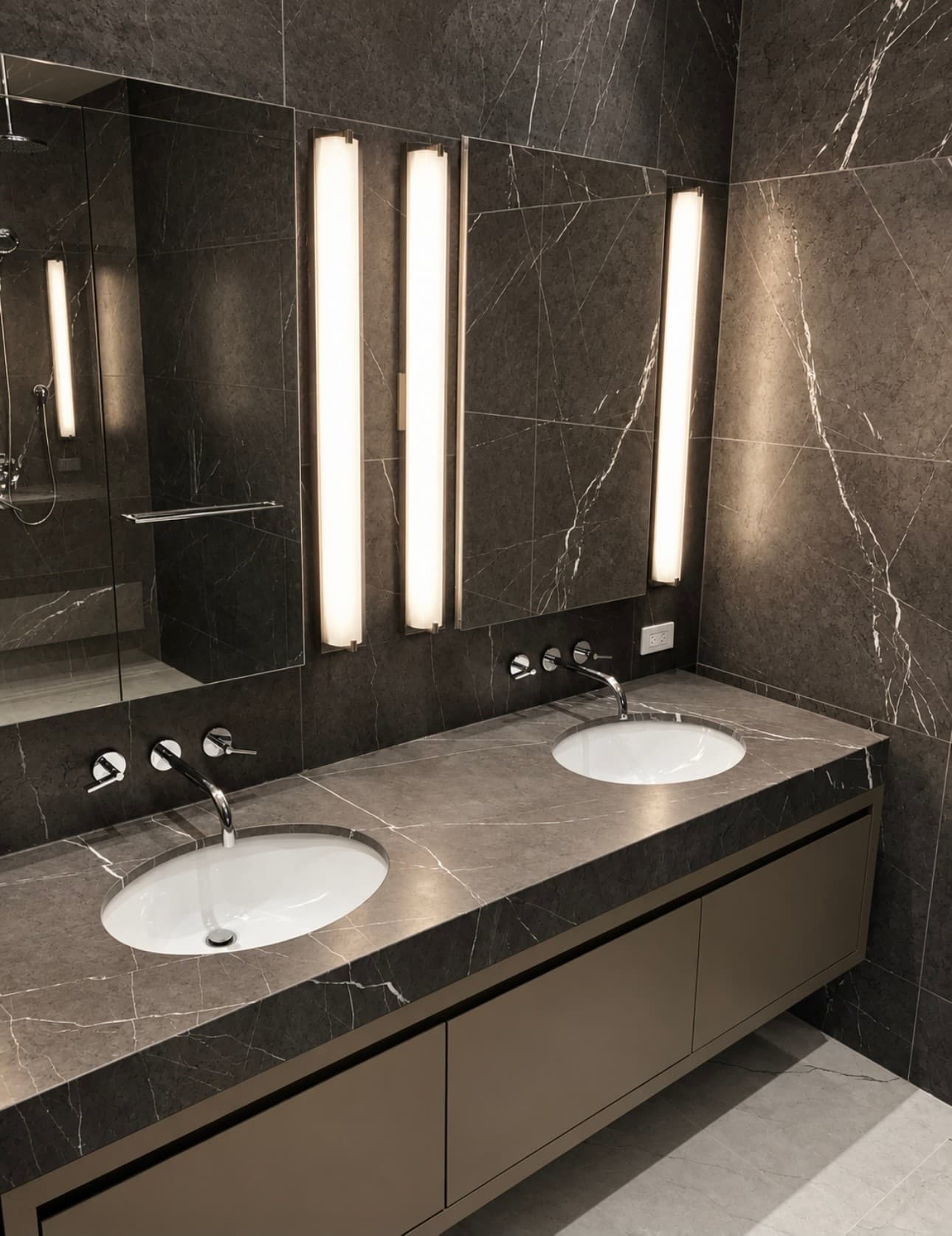 Dark Stone Double Vanity — Photo 1