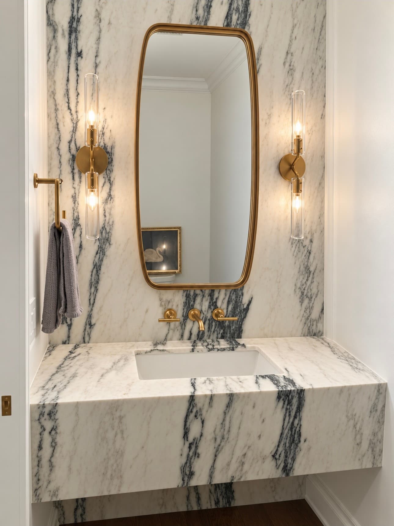 Floating Vanity & Slab Wall — Photo 1