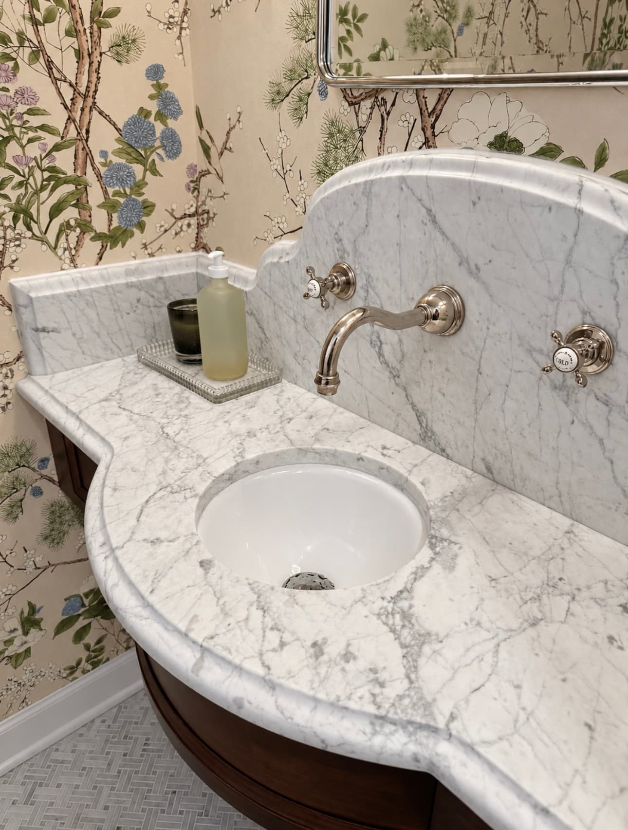 Scalloped Powder Room Vanity — Photo 4