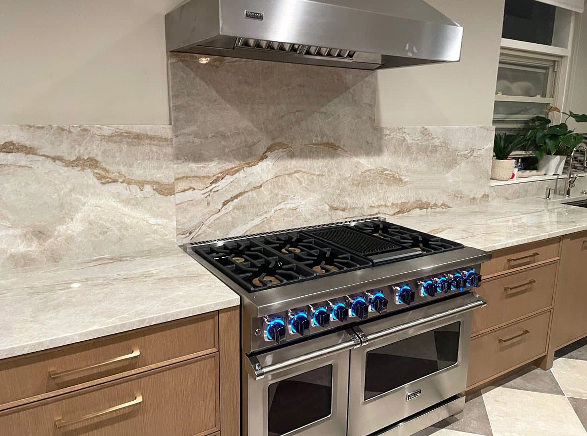 Taj Mahal Kitchen & Slab Backsplash — Photo 1