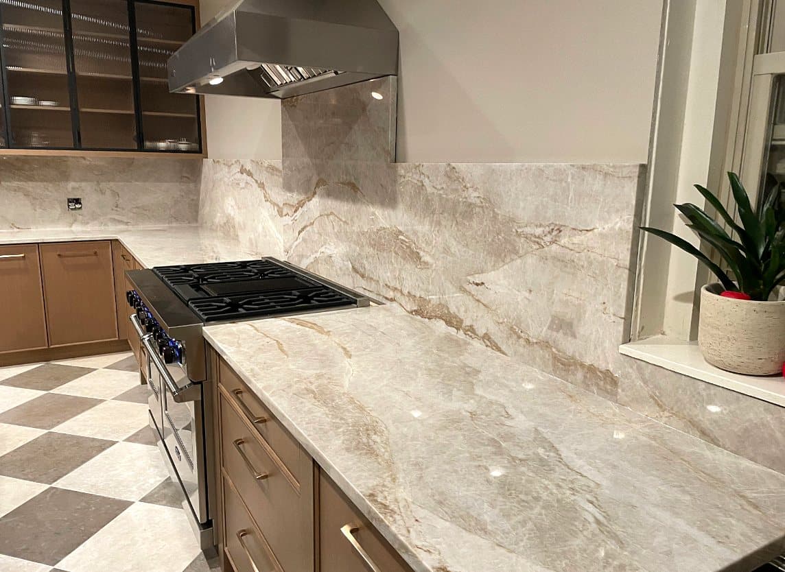 Taj Mahal Kitchen & Slab Backsplash — Photo 2