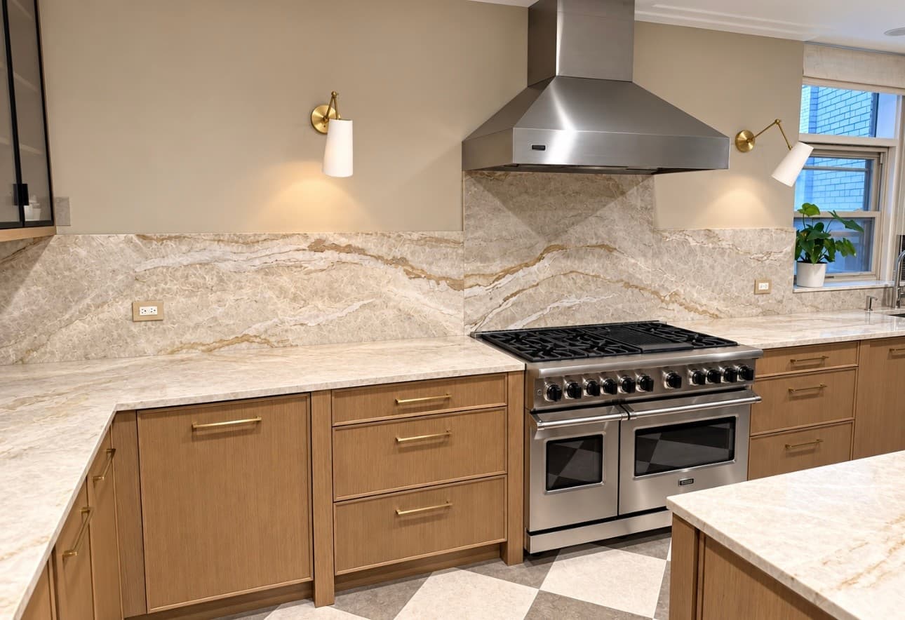 Taj Mahal Kitchen & Slab Backsplash — Photo 3