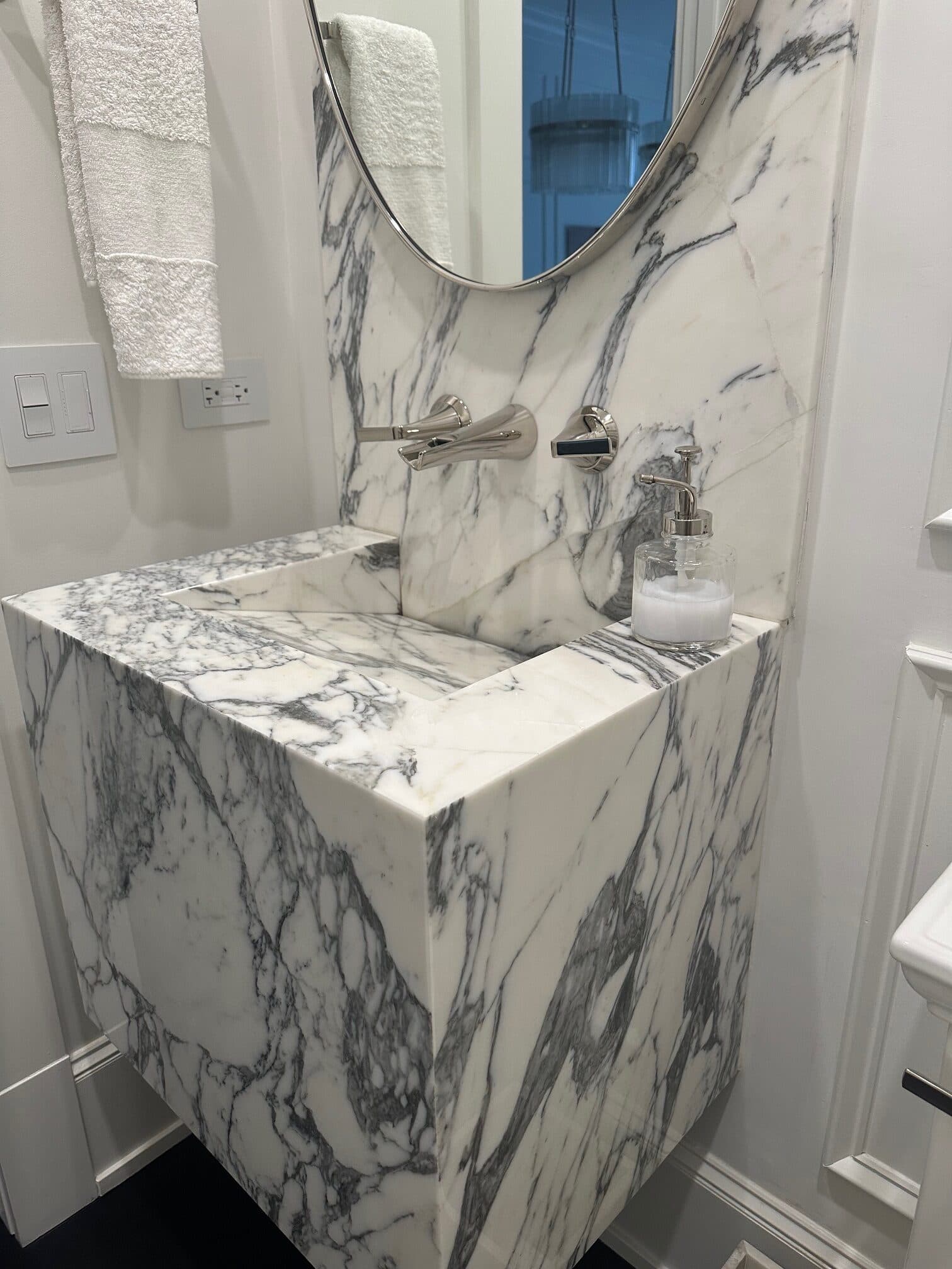 Waterfall Powder Room Vanity — Photo 1