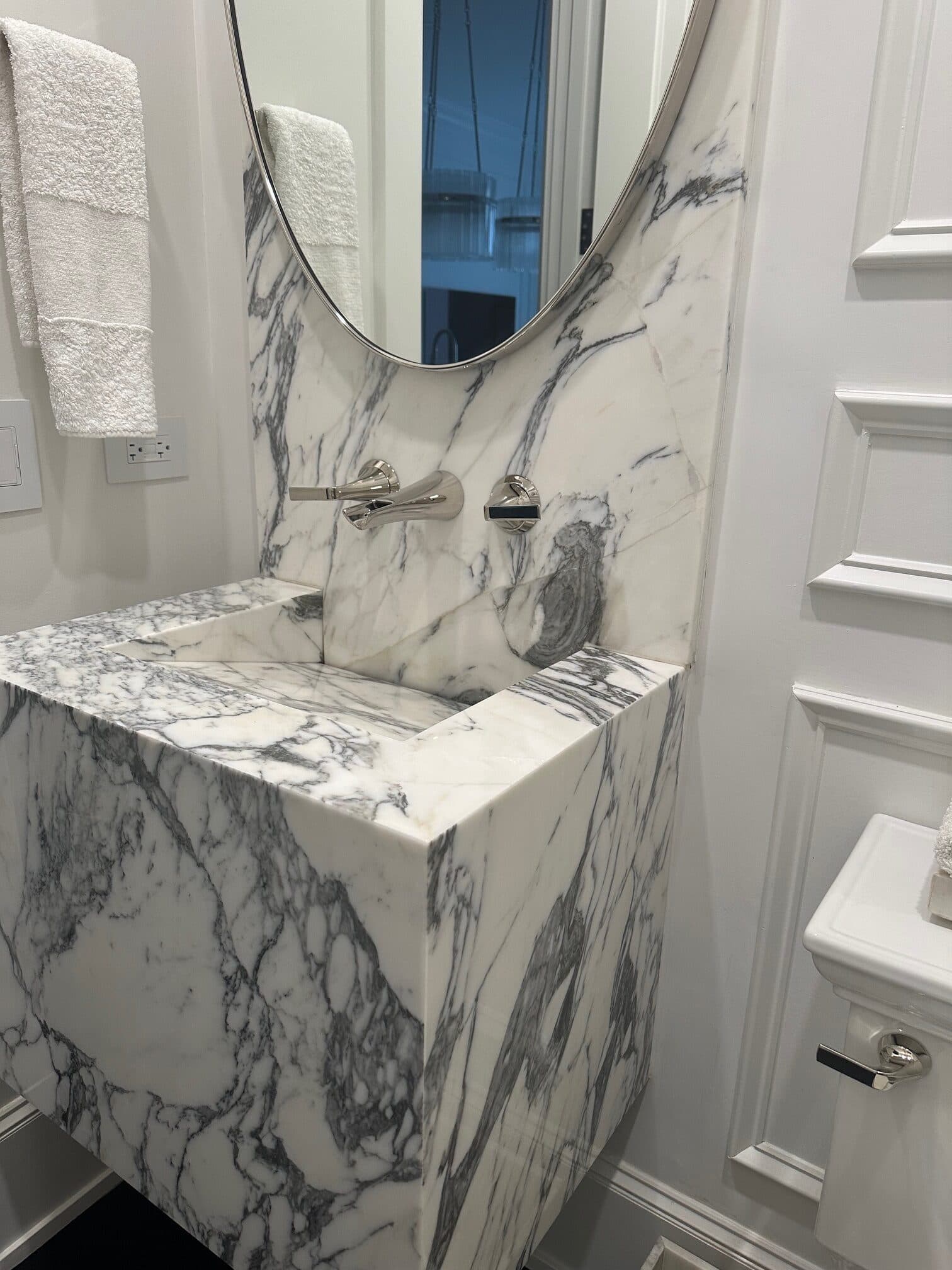 Waterfall Powder Room Vanity — Photo 3