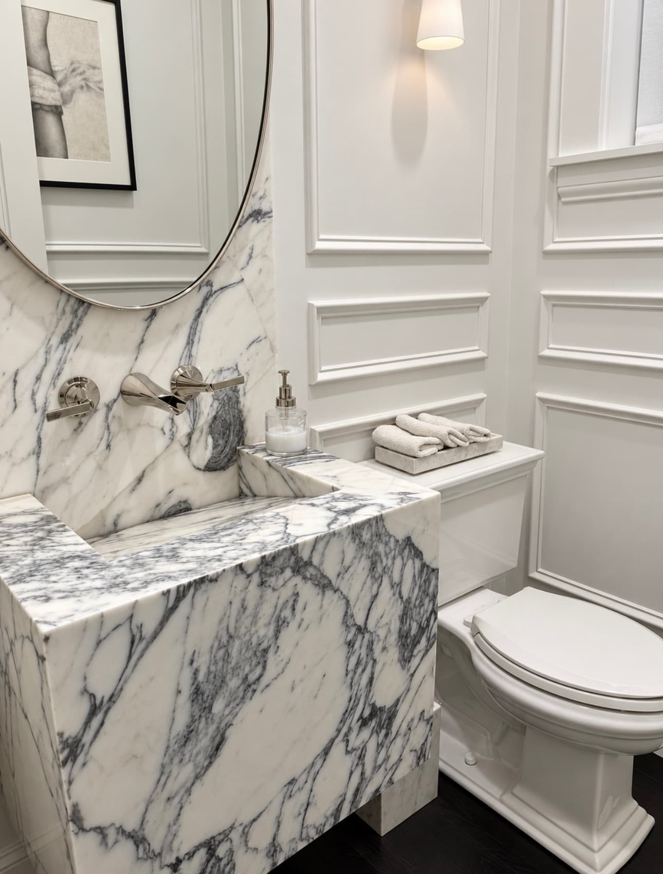 Waterfall Powder Room Vanity — Photo 4