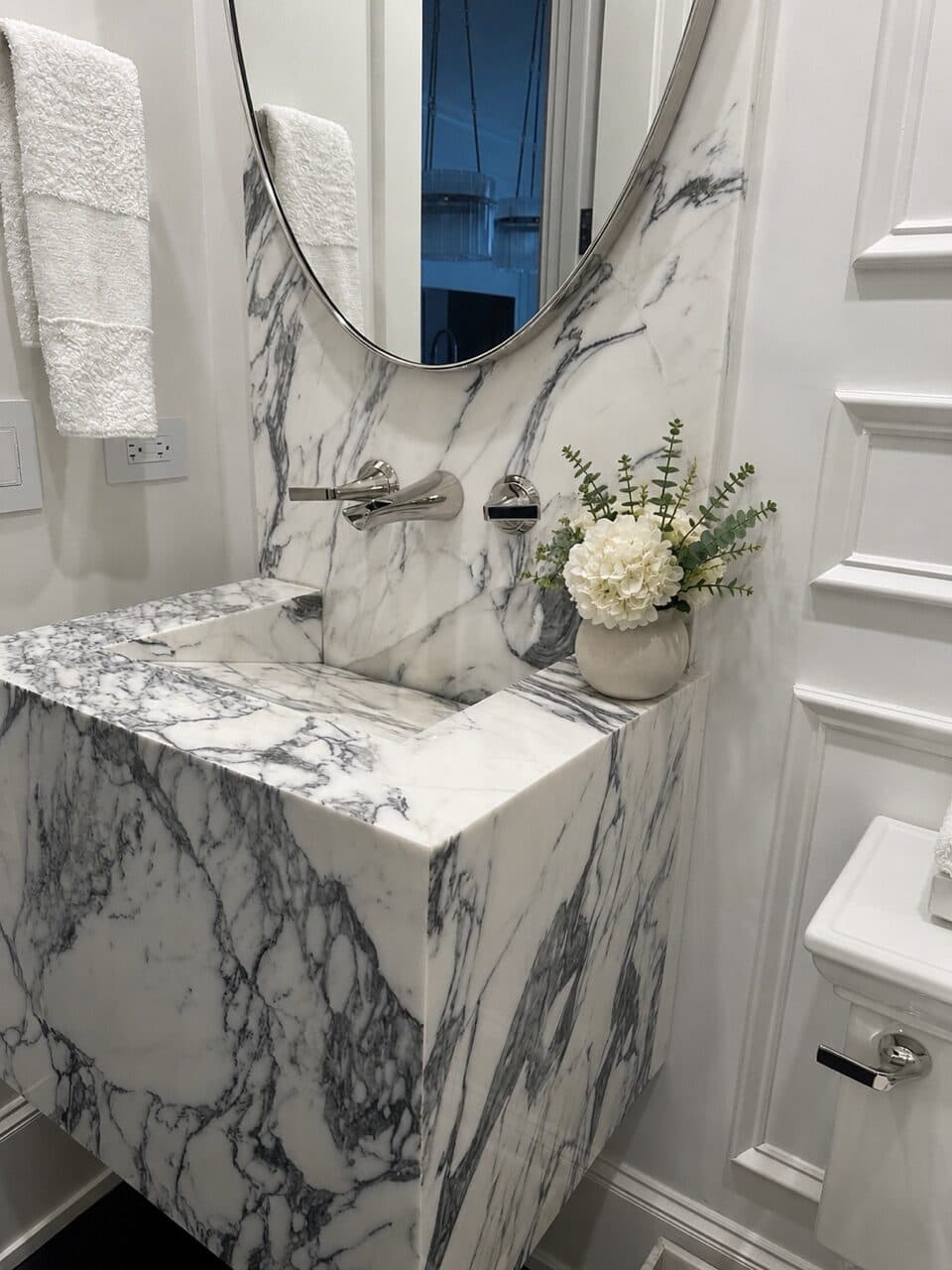 Waterfall Powder Room Vanity — Photo 5